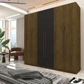 Manhattan Comfort Gramercy Wardrobe Armoire Closet, Nature and Textured Grey 107GMC7